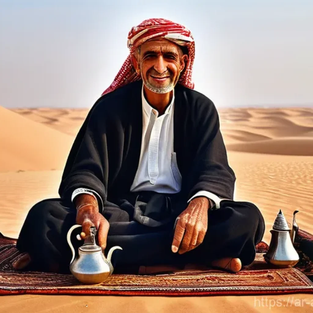 문화인류학의 역사 - **A scene of authentic Bedouin hospitality in a vast desert landscape.** An elderly, dignified Bedou...